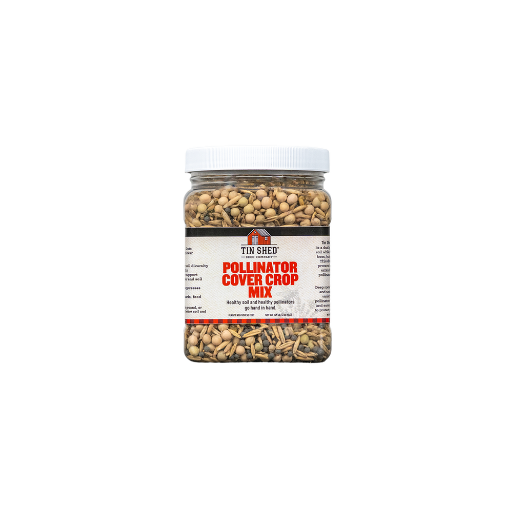Jar of Pollinator Cover Crop Mix on a white background